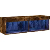 vidaXL Tv-meubel LED-verlichting 100x30x30 cm gerookt eikenkleurig
