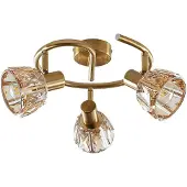 LINDBY Plafondspot - opbouwspots Kosta, dimbaar, messing / goud, Woon-/ Eetkamer, metaal, Modern, plafondlamp