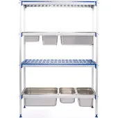 Hendi Aluminium opbergrek GN 1/1, Aluminium;Polypropyleen, Zilver, 35,5(b)x112(d)x168,5(h)cm, 812266