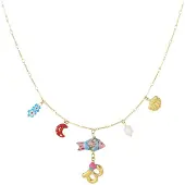 Yehwang Happy Initials ketting met bedels