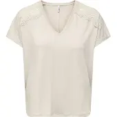 ONLY ONLAUGUSTA LIFE S/S LACE MIX TOP JRS Dames Top - Maat XS