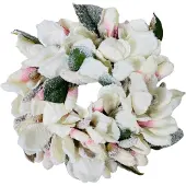 Inspiruj - Feestelijke Deurkrans - Wit - Magnoliabloemen - 32 cm