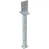 GAH Alberts 212681 T-paalhouder | om in beton te gieten | thermisch verzinkt | afmetingen tussenstuk 130 x 80 mm | betonanker 500 mm