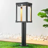 LumenXL Solar staande buitenlamp Janita met sensor - zwart
