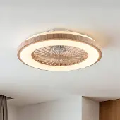 LumenXL Plafondventilator met aanpasbare kleurtemperatuur en stereffect houtlook - Starry