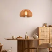 LumenXL Ronde houten hanglamp Ikoma