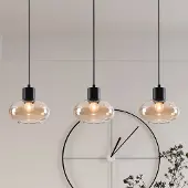 LumenXL Hanglamp Vere met amber glas, 3-lichts