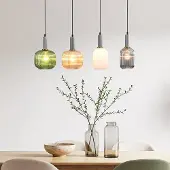 LumenXL Hanglamp met vier kleuren geribbeld glas - Aeneas