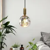 LumenXL 1-lichts hanglamp Lewis met golvend glas