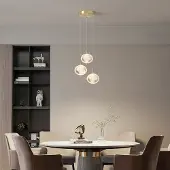 LumenXL Eigentijdse hanglamp met 3-staps dimbare LEDs en gouden details - Hopea