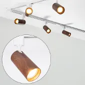 LumenXL Modern 1-fase railsysteem 3 meter met walnoot houtlook - Loek