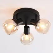 LumenXL Draaibare plafondlamp met amber glas, 3-lichts - Peri