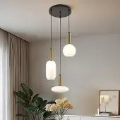 LumenXL Hanglamp Dennis met melkwit glas, 3-lichts