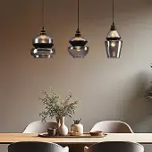 LumenXL Hanglamp met smoke glas 3-lichts - Sofie