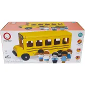 Mentari Voertuigen - Schoolbus - 21,70X8,40X9,70Cm - Met 5 Speelfiguren - 18 Maanden
