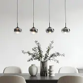 LumenXL Zwarte hanglamp van rookglas met verloop en 3-staps dimbare LEDs - Amina