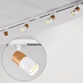 LumenXL Modern 1-fase railsysteem 1,5 meter wit mahonie houtoptiek - Linn
