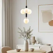 LumenXL Hanglamp Lennard met melkwitte bollen, 4-lichts