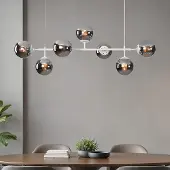 LumenXL Design hanglamp wit frame en smoke glas - Hepta