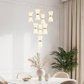 LumenXL Dimbare hanglamp met gouden details, 8-lichts - Aegea