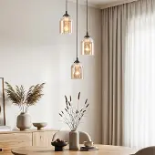 LumenXL Hanglamp 3-lichts met amber glas - Kensi