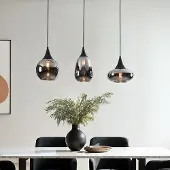 LumenXL 3-lichts hanglamp met smoke glas - Lovi