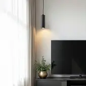 LumenXL 1-fase rail tube hanglamp Len - zwart