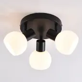 LumenXL Draaibare plafondlamp met melkwit glas, 3-lichts - Peri