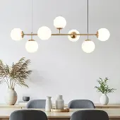LumenXL Design hanglamp Hepta met melkglazen bollen