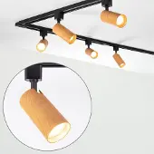LumenXL Modern 1-fase railsysteem 3 meter zwart met mahonie houtlook - Loek