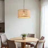 LumenXL 1-lichts rotan hanglamp - Mimbre