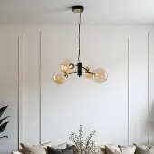 LumenXL Hanglamp Firenze met amber glas, 4-lichts