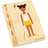 Bigjigs anatomie-puzzel van hout – voor meisjes, 26 stukjes.