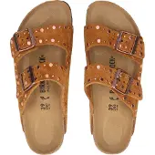 Birkenstock Muiltjes 'Arizona Rivet' cognac / brons