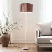 LumenXL Vloerlamp Ribella in mokkabruin met geribbelde kap
