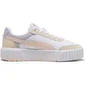 Puma Carina Mia leren sneakers wit/lichtgeel/lichtroze Jongens/Meisjes Leer - maat 39
