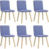 vidaXL Eetkamerstoelen 6 st stof jeansblauw