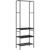 vidaXL Kledingrek Zwart Eiken 60 x 30 x 171 cm Bewerkt hout