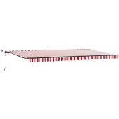 vidaXL Uitschuifbare luifel Rood en Wit 600 × 300 cm Polyester