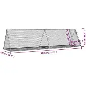 vidaXL Konijnenhok 400x105x91 cm gegalvaniseerd staal zilverkleurig