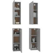 vidaXL Tv-meubelen 4 st 30,5x30x90 cm bewerkt hout grijs sonoma eiken