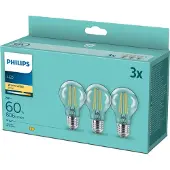 Philips Lamp Transparant - 60 W - E27 - Warmwit licht - Actieverpakking