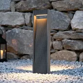 LumenXL Staande buitenlamp Andrew met geribbeld design 60 cm - antraciet