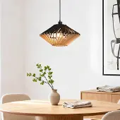 LumenXL Hanglamp Nordli van hout in zwart en naturel