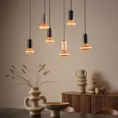 LumenXL Hanglamp Caverna 6-lichts met dimbare E27 lampen en marmeren details