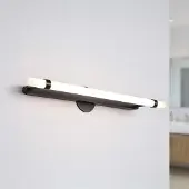 LumenXL Verschuifbare badkamerspiegellamp zwart met geïntegreerde LEDs - Optix