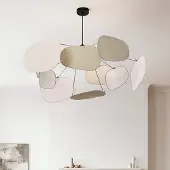 LumenXL Hanglamp Zandor – naturel linnen kappen in wit en lichtgrijs