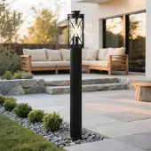 LumenXL RVS landelijke zwarte staande buitenlamp Lucia - 80 cm
