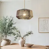 LumenXL Hanglamp Ravon van driekleurig gevlochten touw