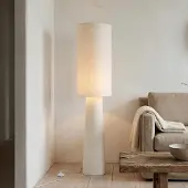 LumenXL Japandi vloerlamp Lumo van linnen in gebroken wit